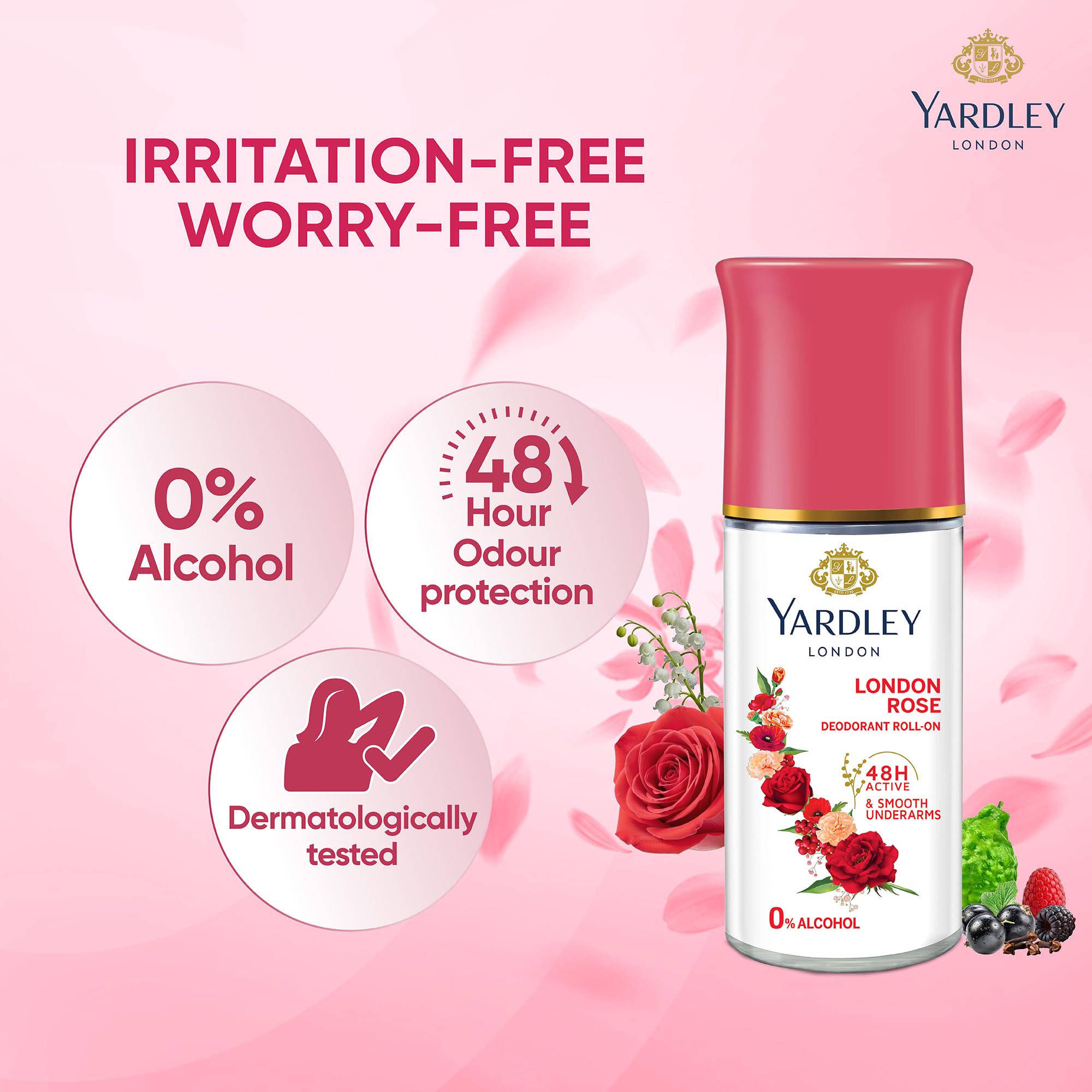 Yardley London London Rose Underarm Deodorant Roll On – view 4