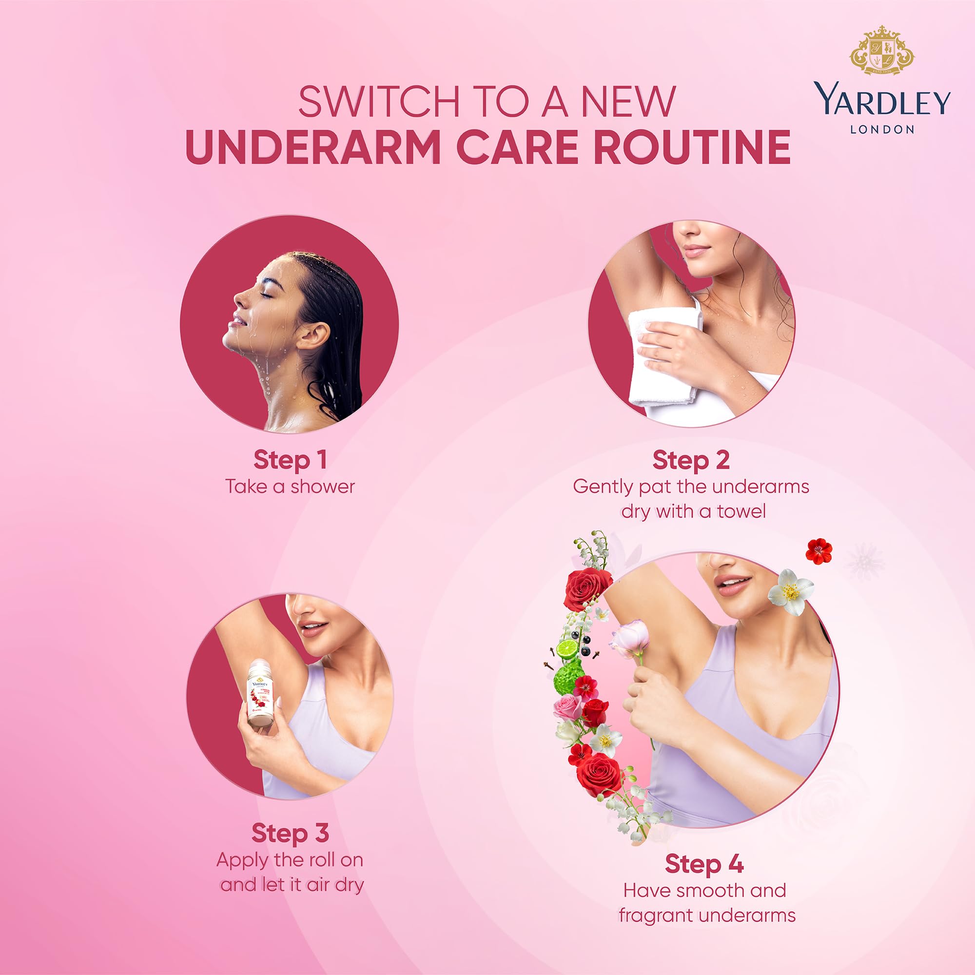 Yardley London London Rose Underarm Deodorant Roll On – view 6