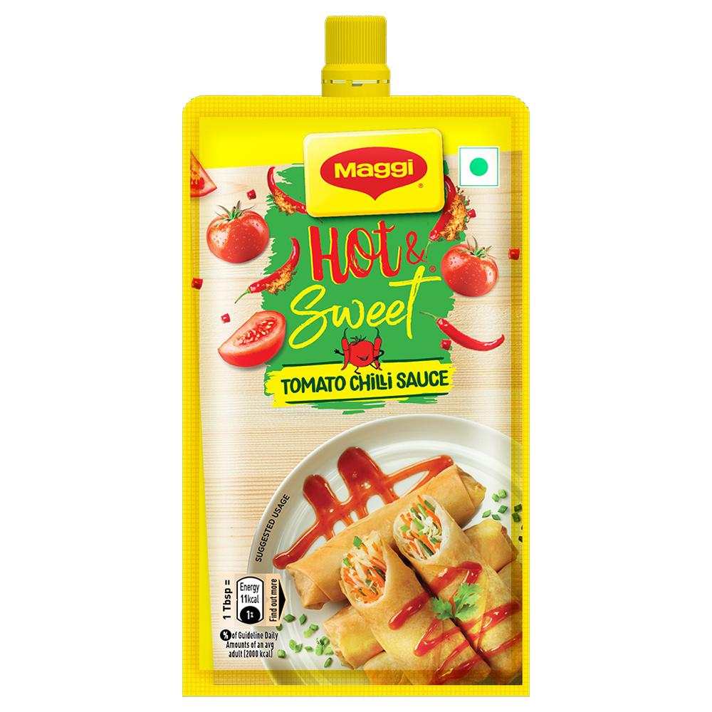Front pack of Maggi tomato chilli sauce Pichkoo pouch