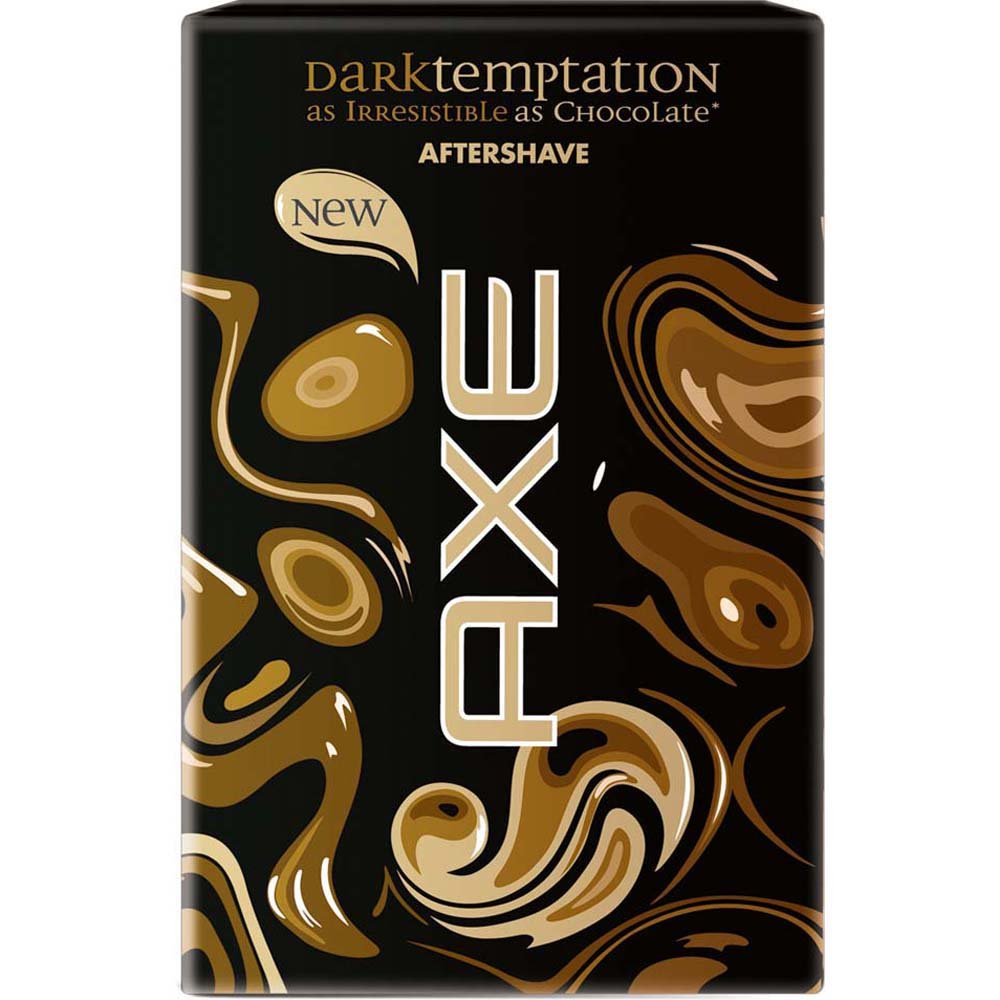 Front view of AXE Dark Temptation after shave lotion bottle
