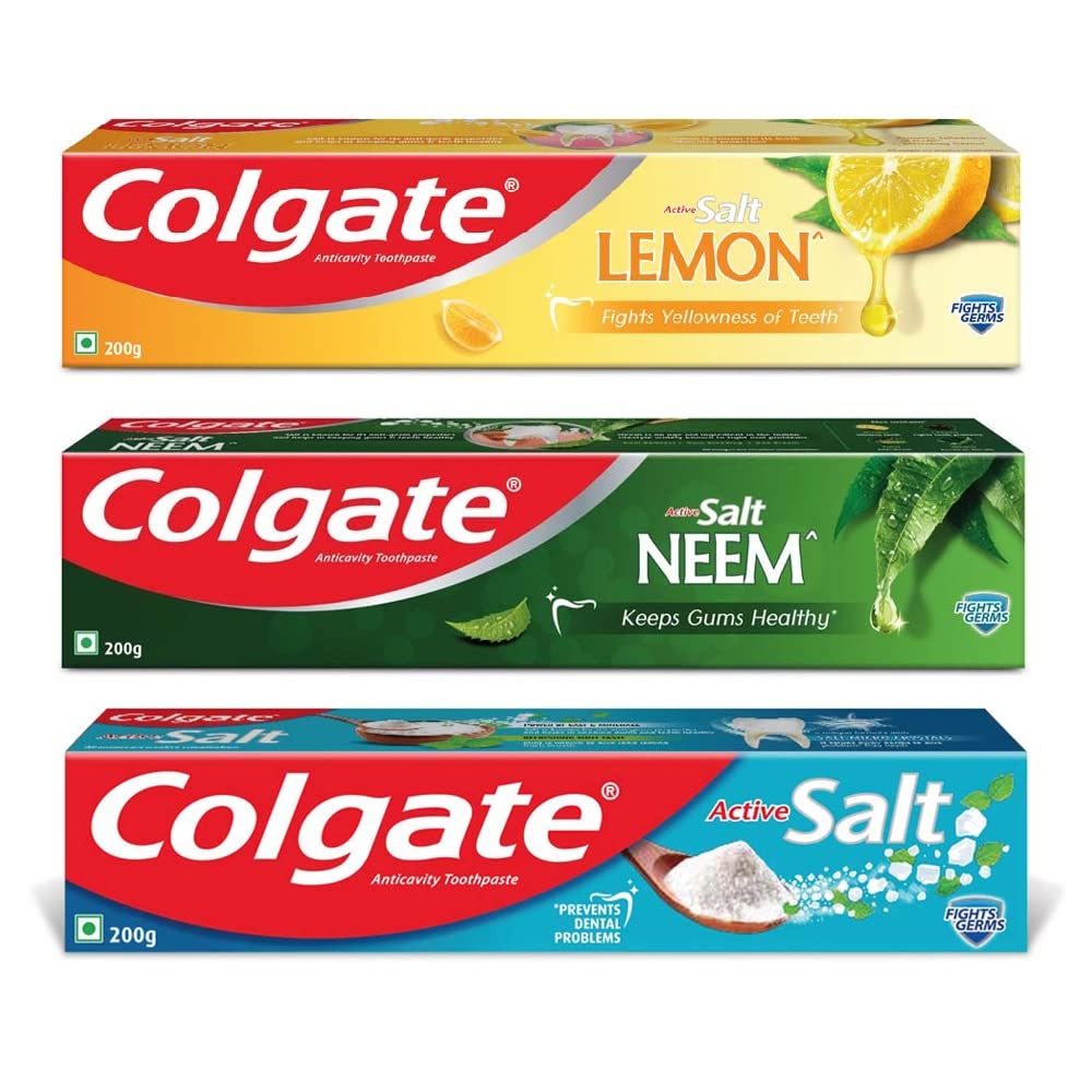 Colgate Active Salt Neem, Salt, and Lemon toothpaste pack