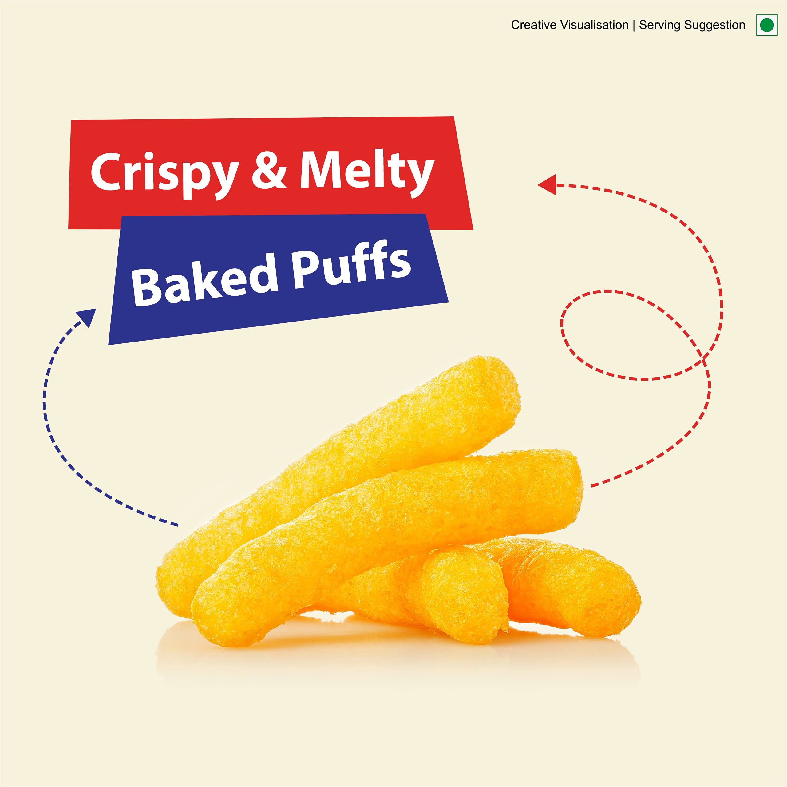 Bingo! No Rulz Masala Curlz, 80g, Masala Flavoured Super Light & Super Tasty Baked Puffs – view 3