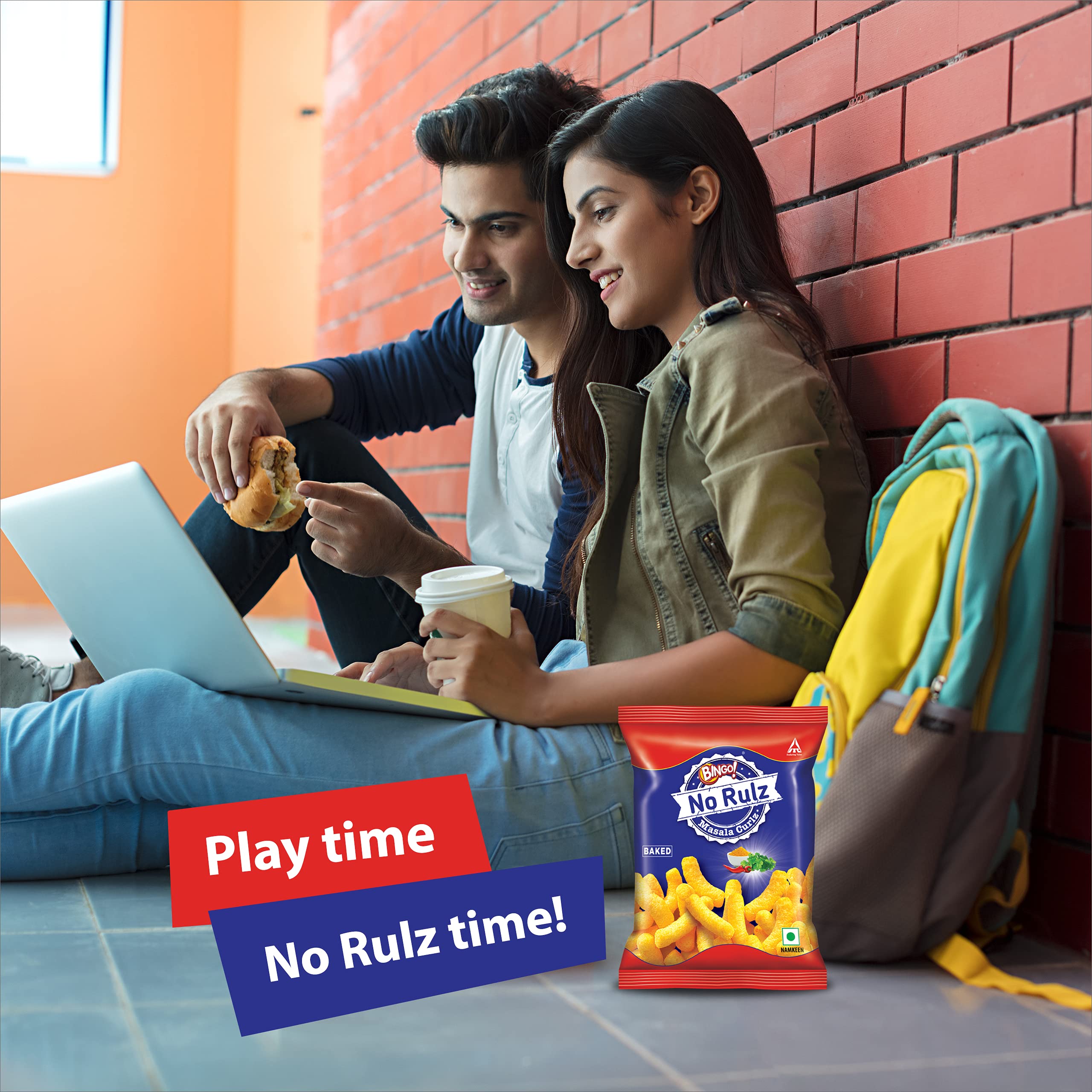 Bingo! No Rulz Masala Curlz, 80g, Masala Flavoured Super Light & Super Tasty Baked Puffs – view 4