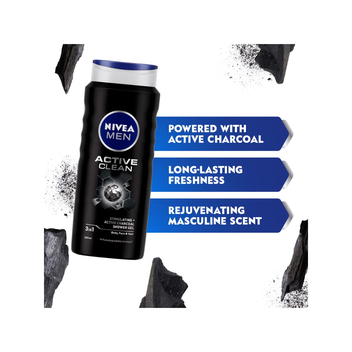 NIVEA MEN Active Clean Shower Gel, 500g – view 4