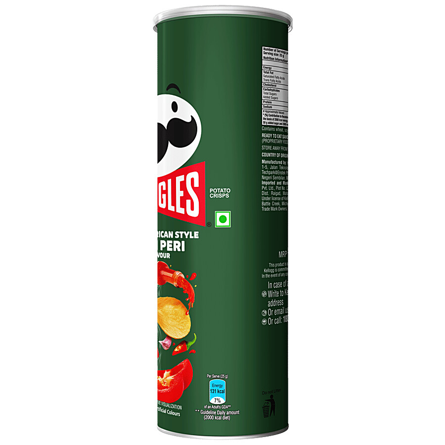 Pringles Potato Chips - Peri Peri Flavoured, Crunchy, Crispy 102 g – view 6