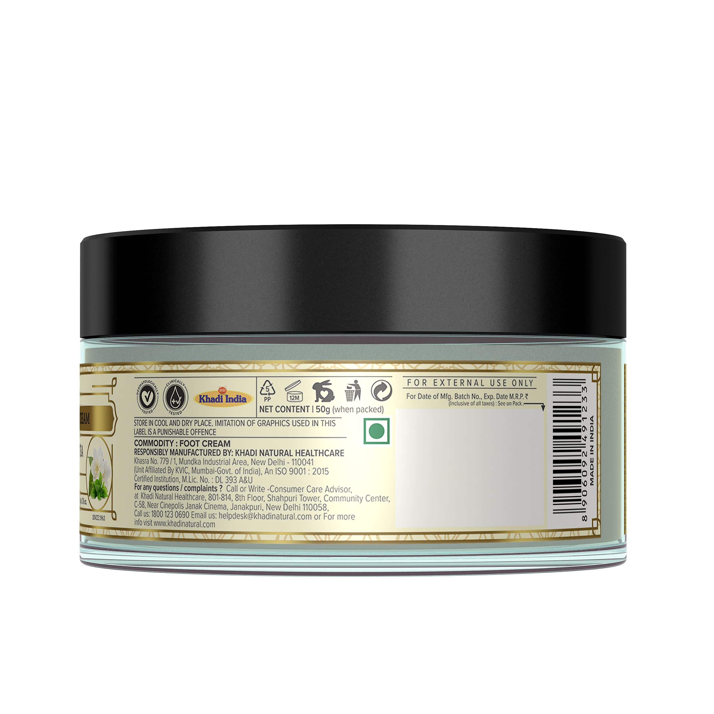 Khadi Natural Jasmine and Green Tea Herbal Foot Crack Cream, 50g – view 2