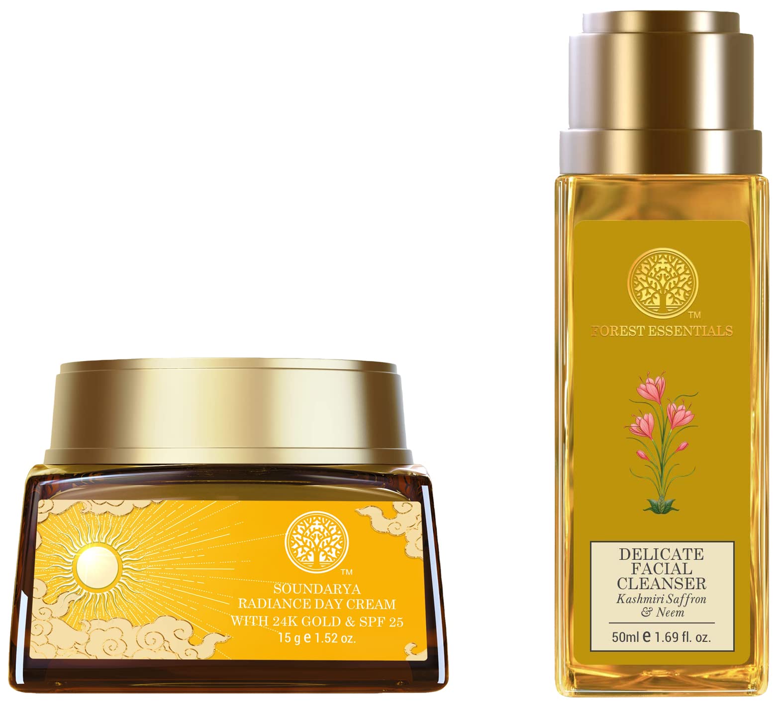 Forest Essentials skincare duo with SPF 25 cream and neem cleanser