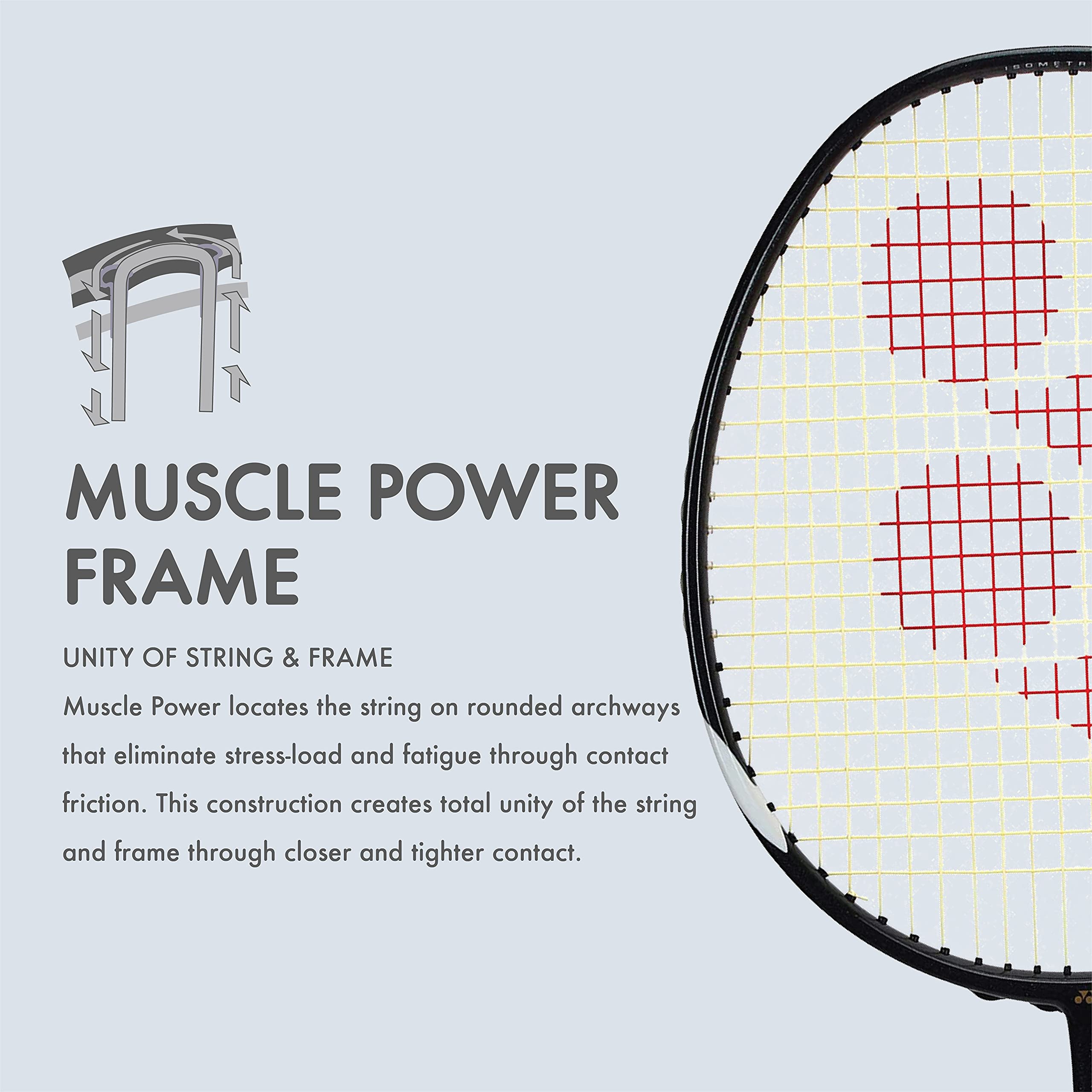 YONEX Muscle Power 29 Carbon Graphite Strung Badminton Racket with Full Racket Cover (Black/White) – view 4