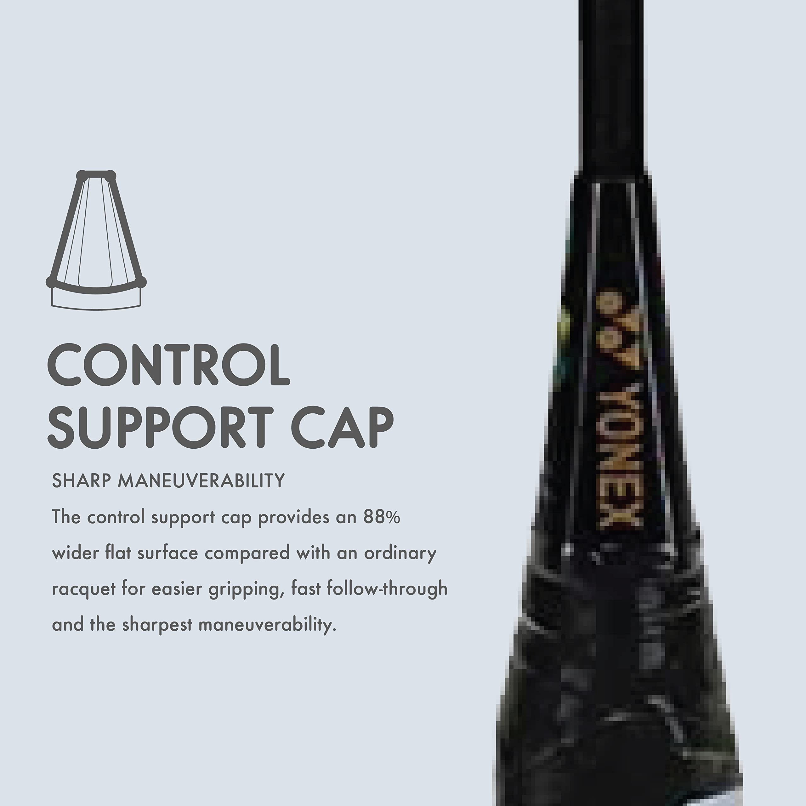 YONEX Muscle Power 29 Carbon Graphite Strung Badminton Racket with Full Racket Cover (Black/White) – view 8