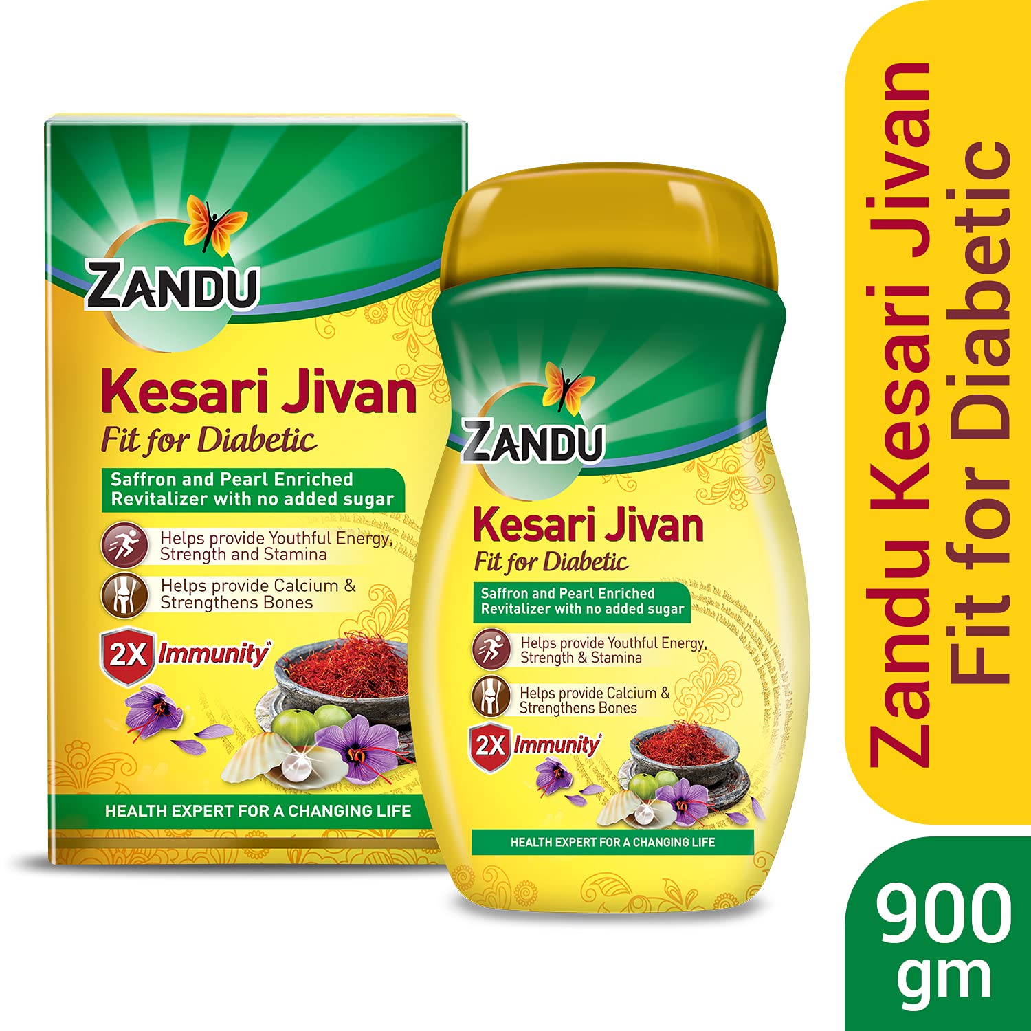 Zandu Kesari Jivan Sugar free Chyawanprash - 900g with Anti Age Action Formula – view 2