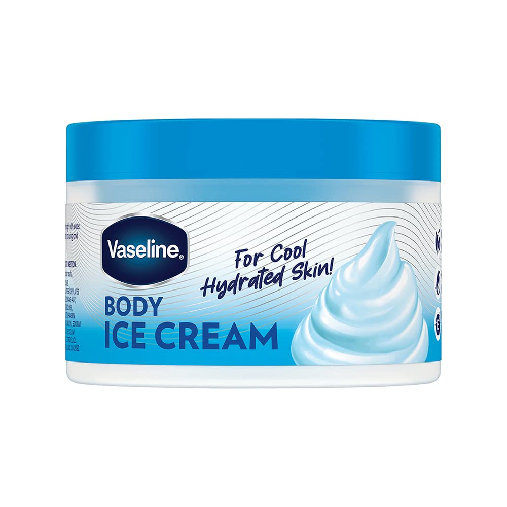 Vaseline Body Ice Cream jar for cooling summer skin care