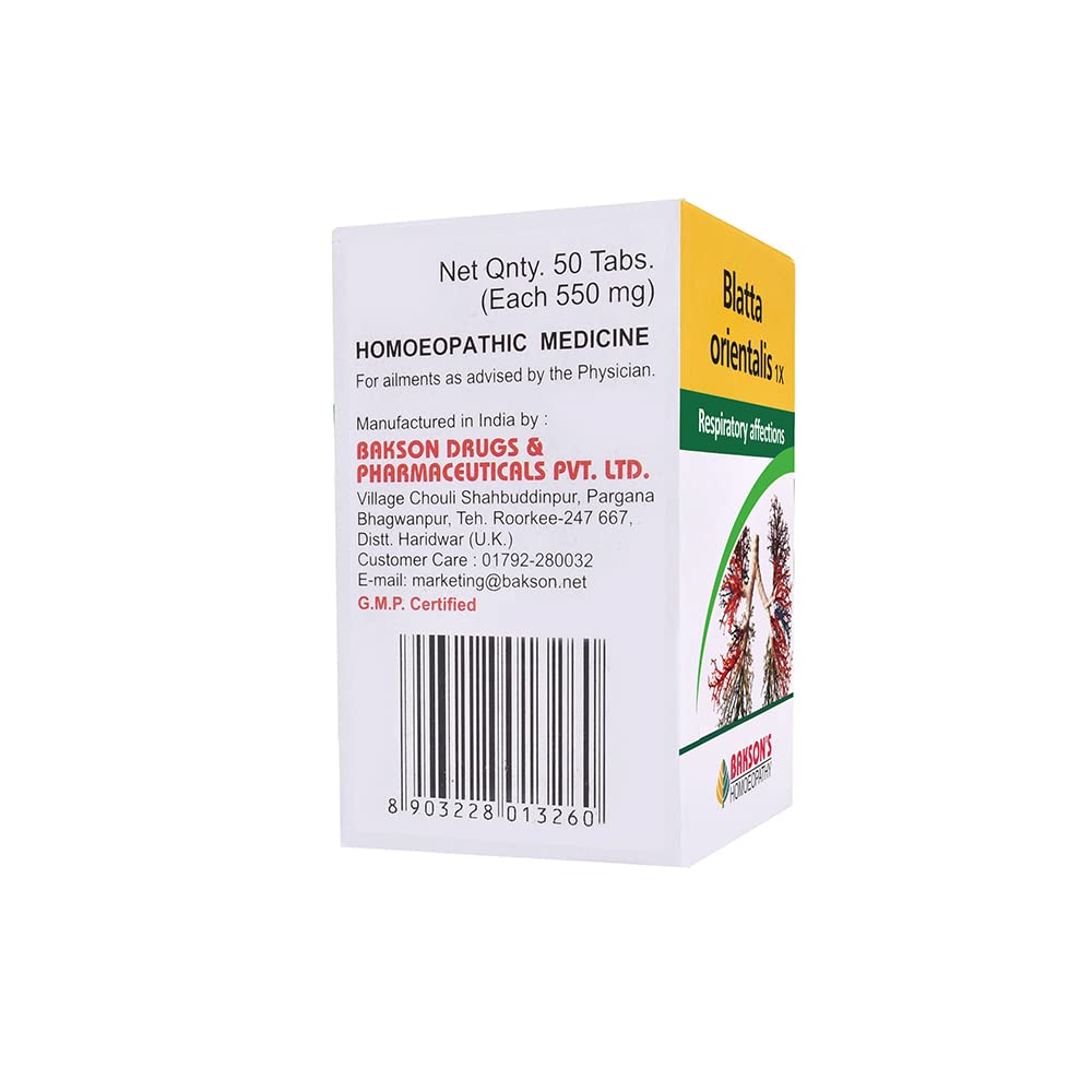 Dr. Bakshi's BAKSON'S HOMOEOPATHY BLATTA ORIENTALIS -1X-50TAB (Pack of 2) – view 2