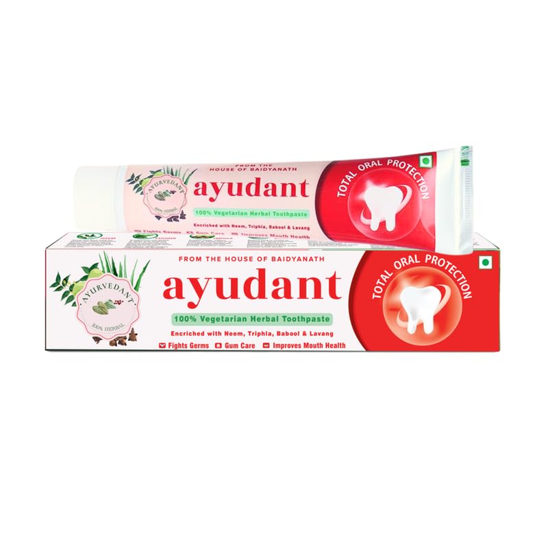 Ayurvedant herbal toothpaste tube with natural flavor for adults