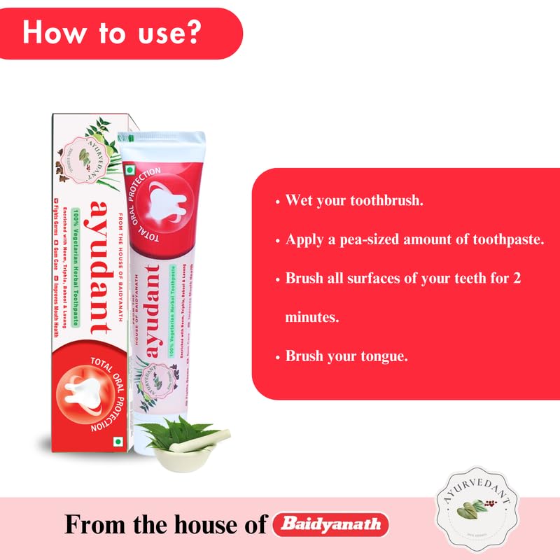 Baidyanath Ayurvedant Ayudant Oral Care Toothpaste 100G – view 5