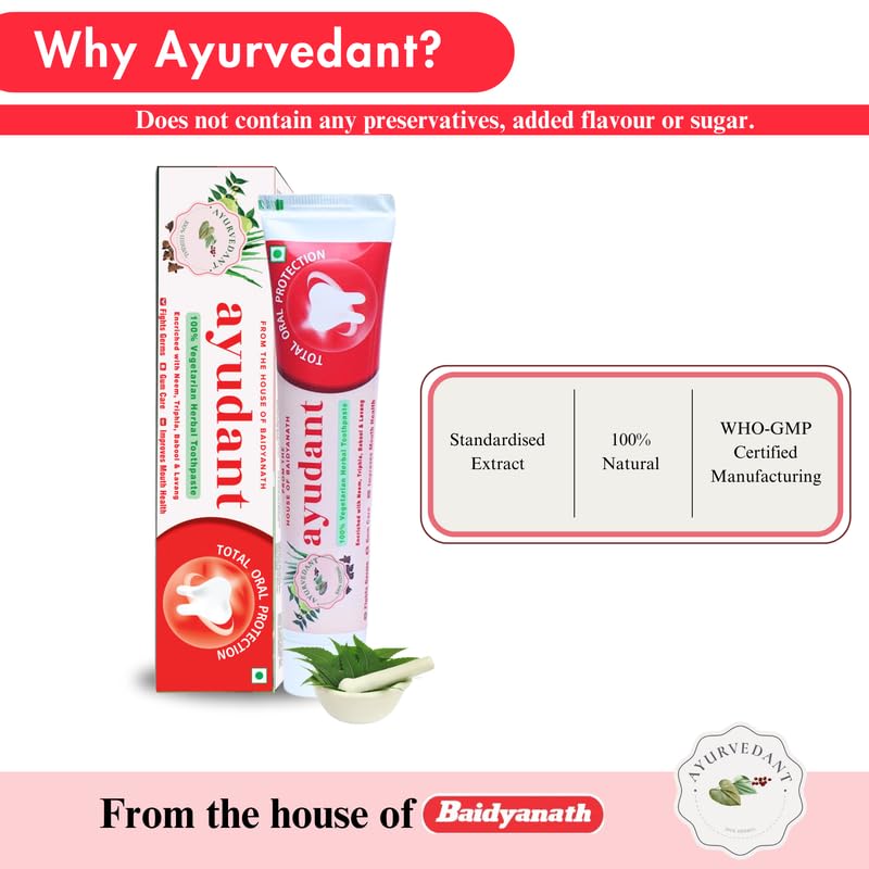Baidyanath Ayurvedant Ayudant Oral Care Toothpaste 100G – view 6