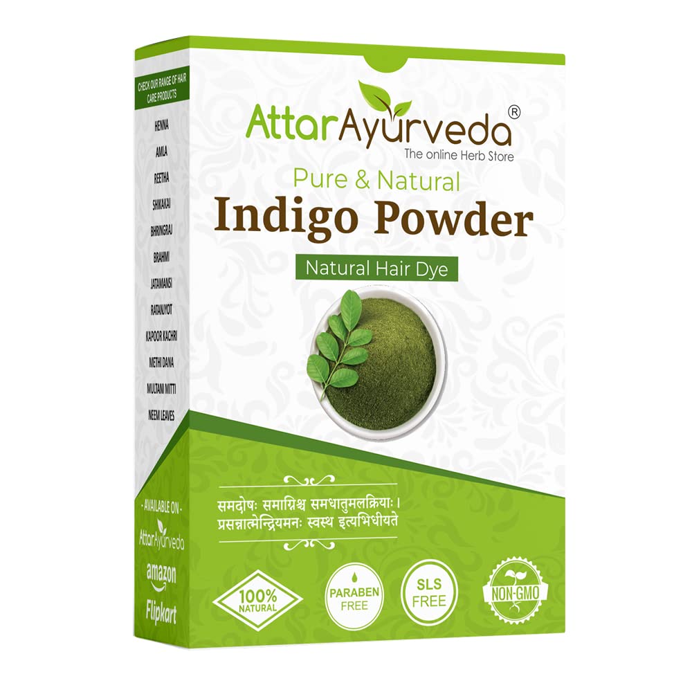 Natural indigo powder for black hair in 200 gram box