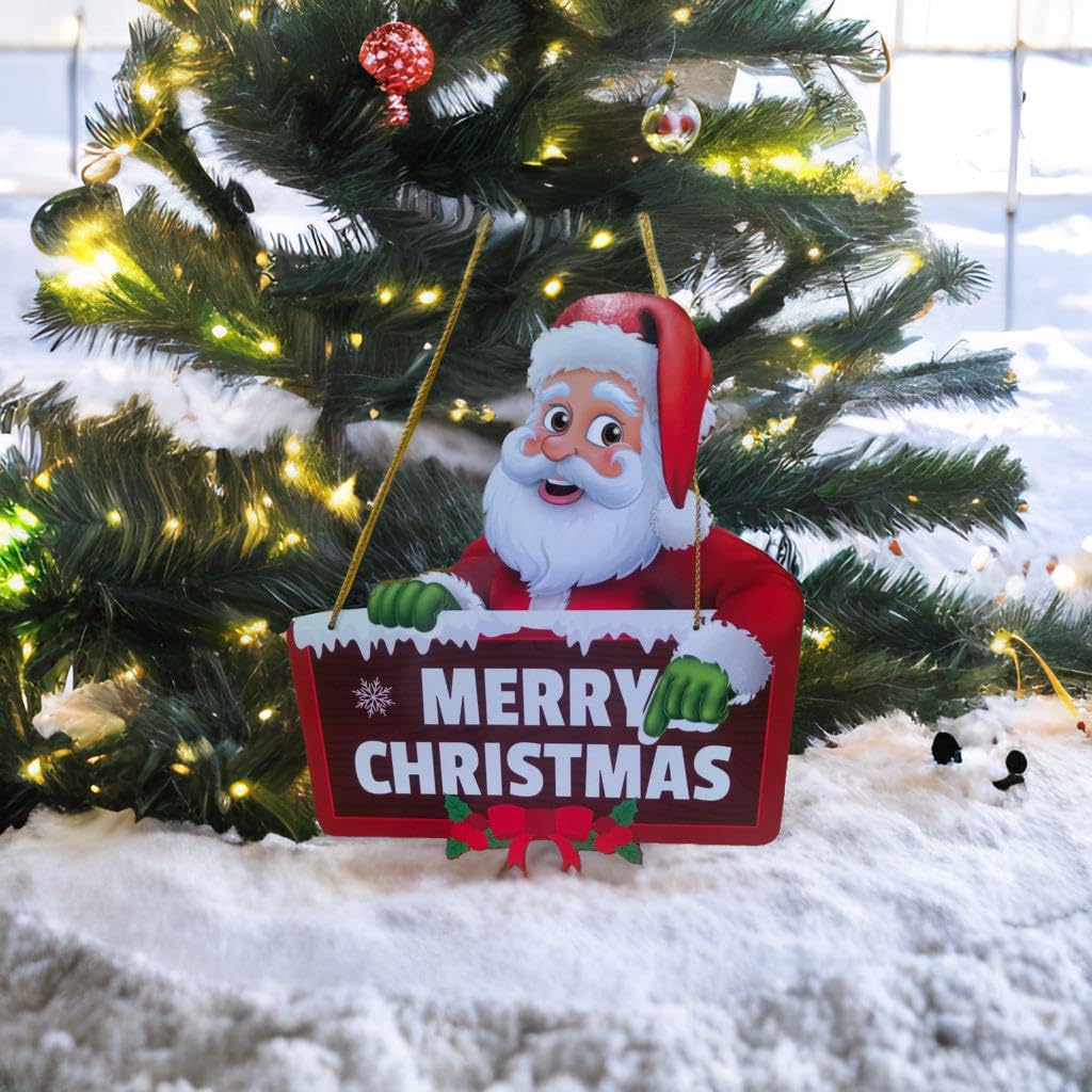 CraftVatika Christmas Decoration Items, Wooden Christmas Decoration Door Wall Hanging – view 2