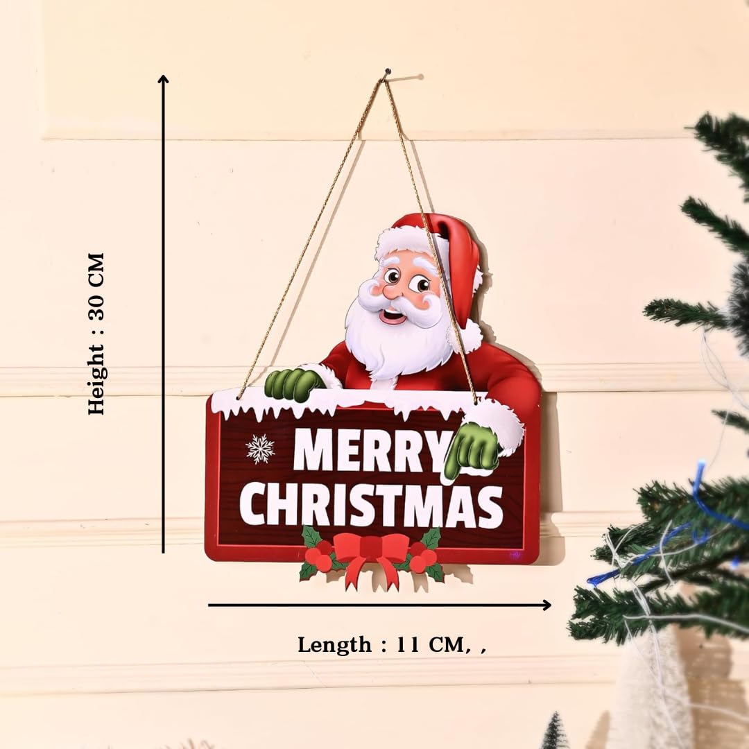 CraftVatika Christmas Decoration Items, Wooden Christmas Decoration Door Wall Hanging – view 3