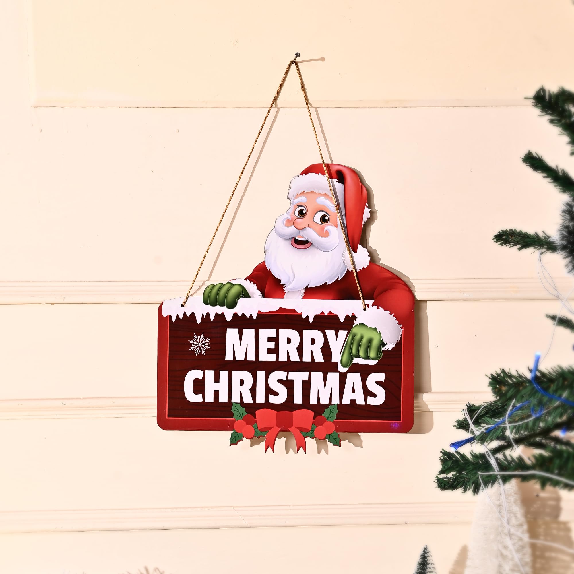 CraftVatika Christmas Decoration Items, Wooden Christmas Decoration Door Wall Hanging – view 7