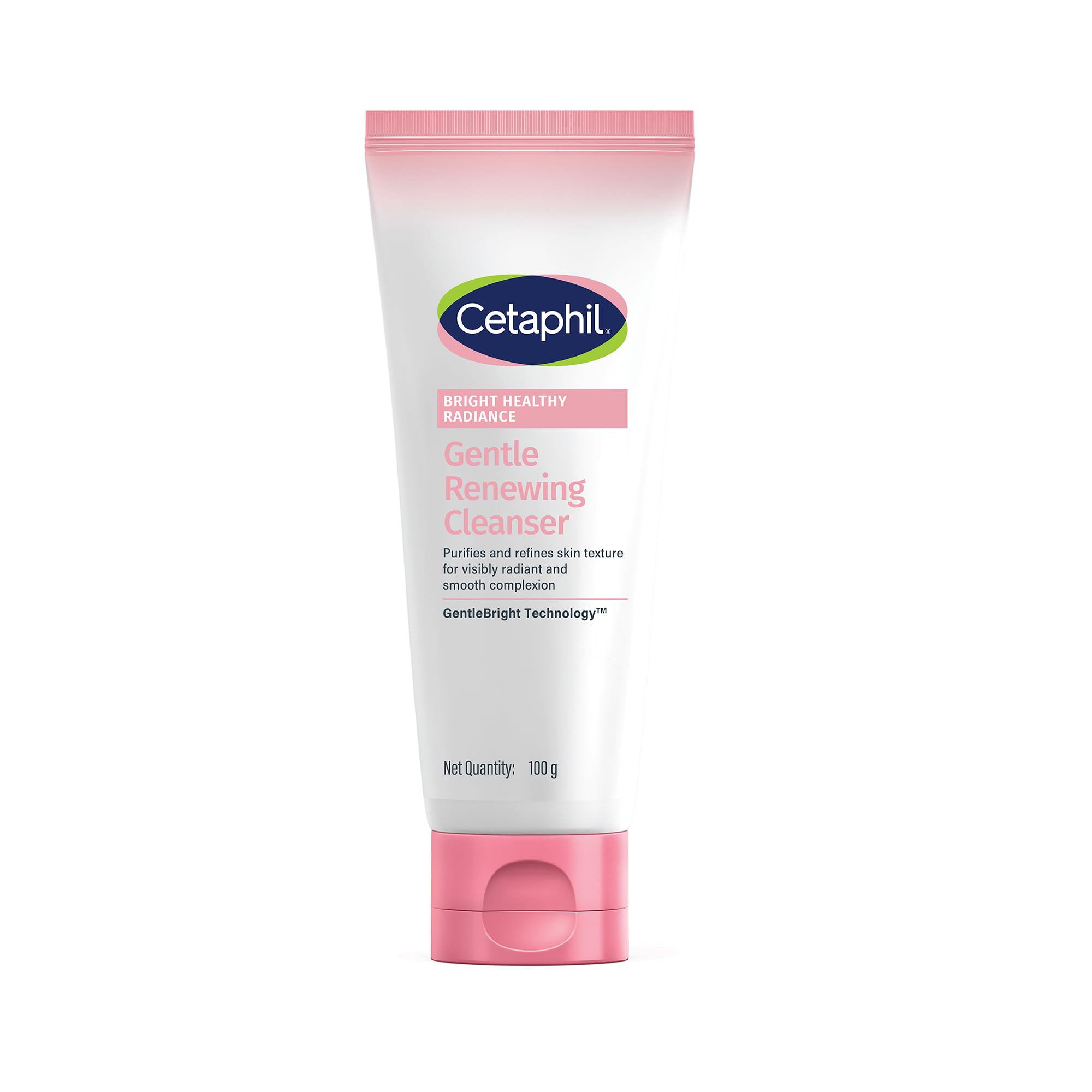 Fragrance-free Cetaphil gel cleanser tube with bright healthy radiance label