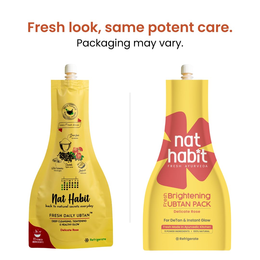 Nat Habit Fresh Rose Ubtan, Face Wash, Cleanser, Face Pack Glowing Radiance, Dry & Oily Skin, Pimple, Acne Natural, Ayurvedic, (40 g) Pack of 2 – view 2