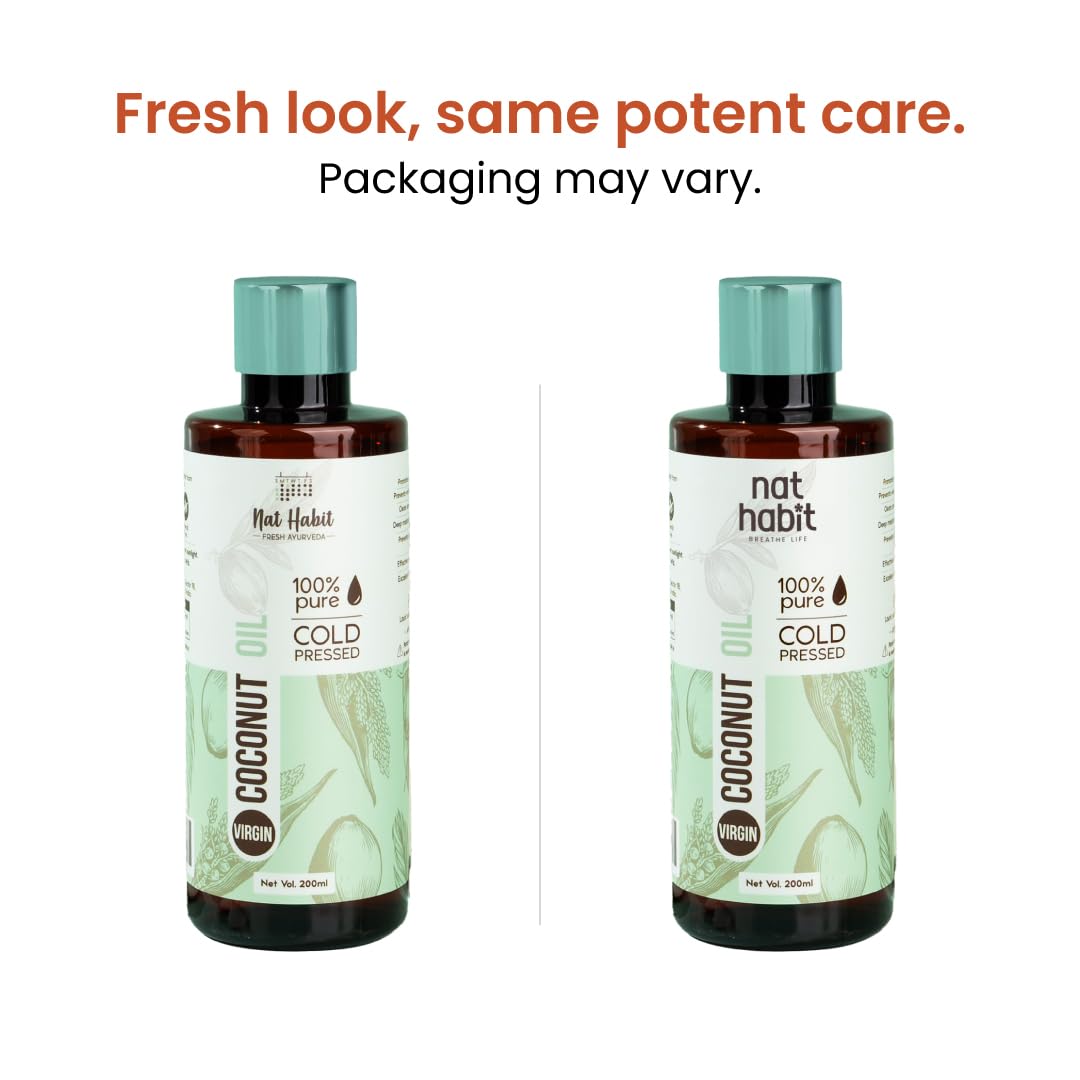 Nat Habit Cold Pressed 100% Pure Virgin Coconut Oil for Skin & Hair, Of Raw Coconut from Tamil Nadu & Kerala – view 2