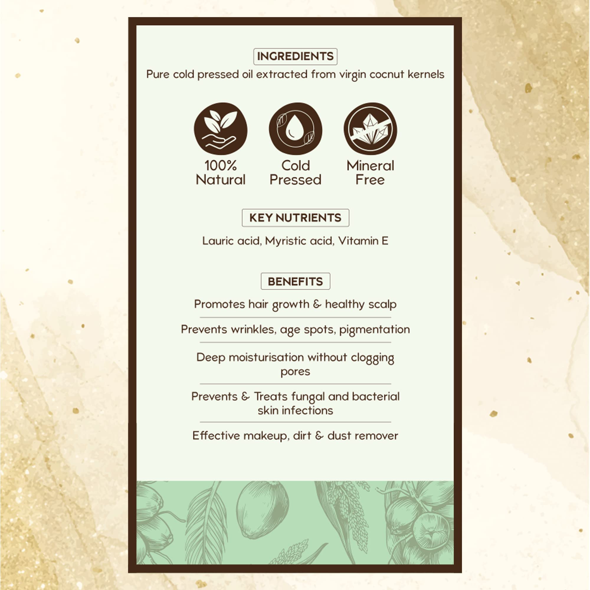 Nat Habit Cold Pressed 100% Pure Virgin Coconut Oil for Skin & Hair, Of Raw Coconut from Tamil Nadu & Kerala – view 4