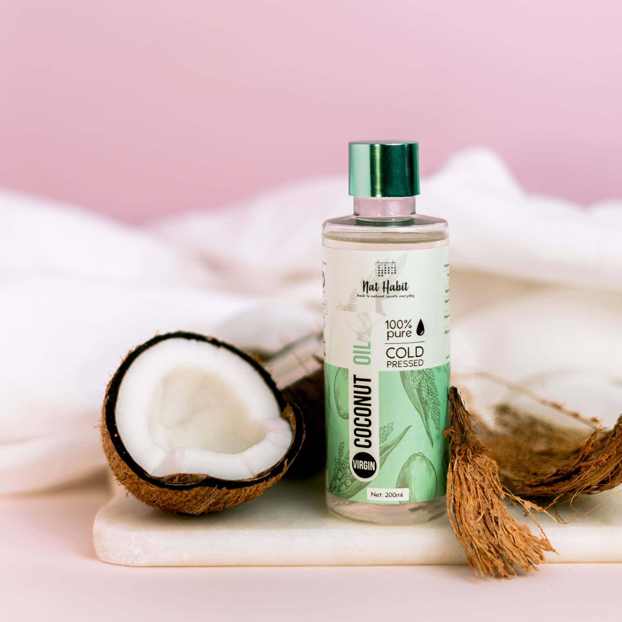Nat Habit Cold Pressed 100% Pure Virgin Coconut Oil for Skin & Hair, Of Raw Coconut from Tamil Nadu & Kerala – view 5