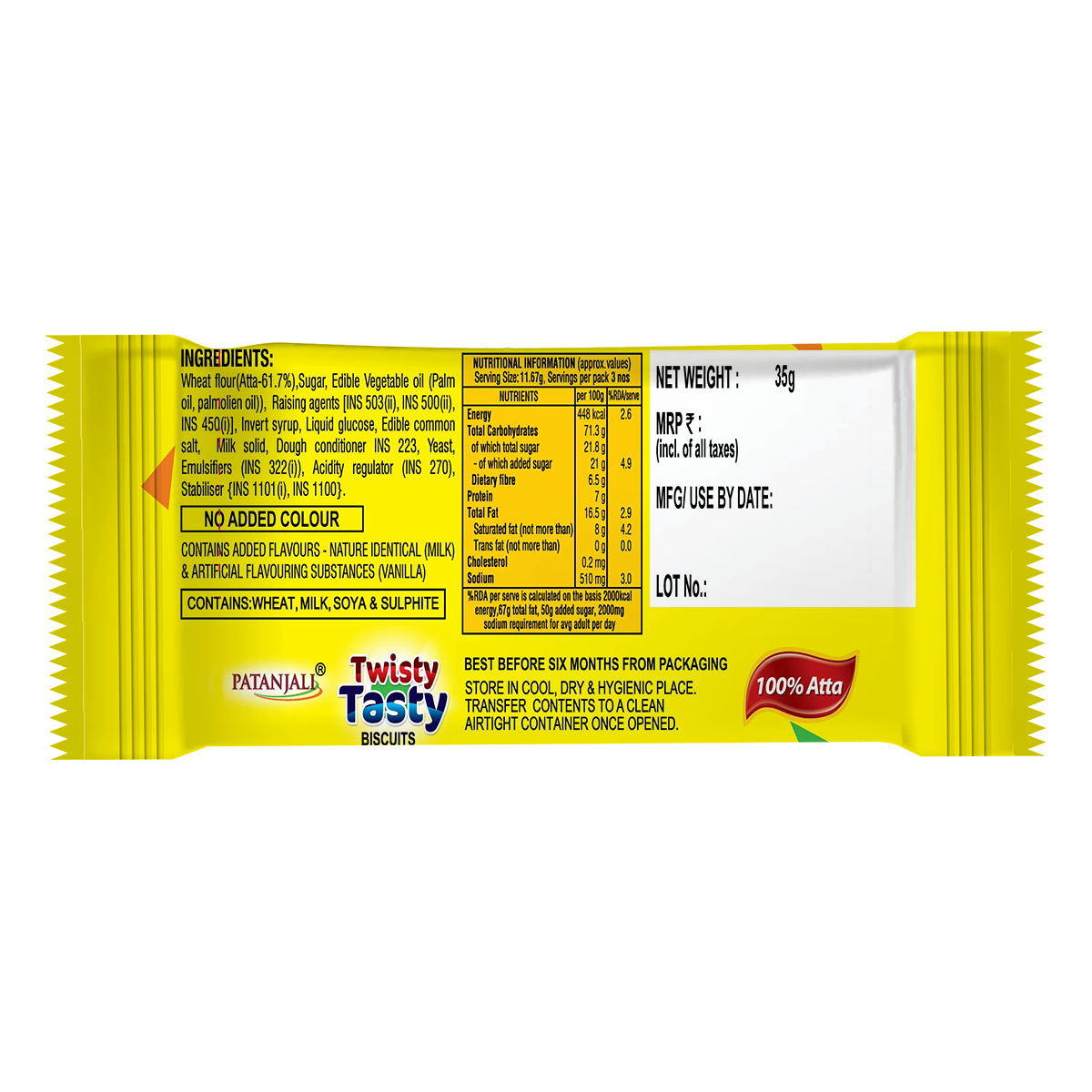 Patanjali Twisty Tasty Biscuits 35 g – view 2