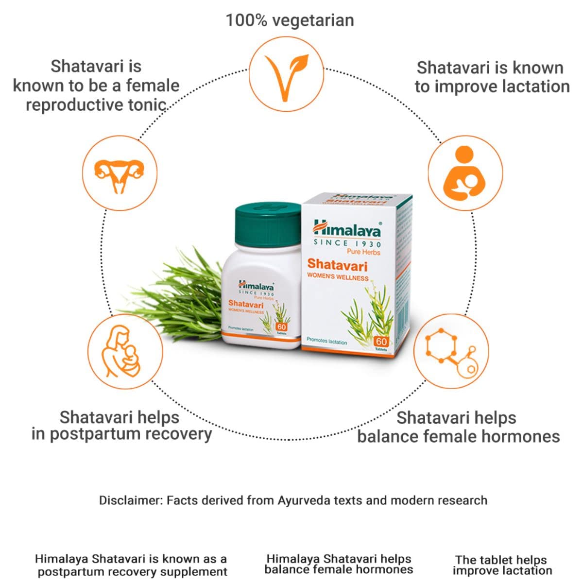 Himalaya Pure Herbs Shatavari Women's Wellness Tablets, Promotes lactation, White, 60 Count – view 3
