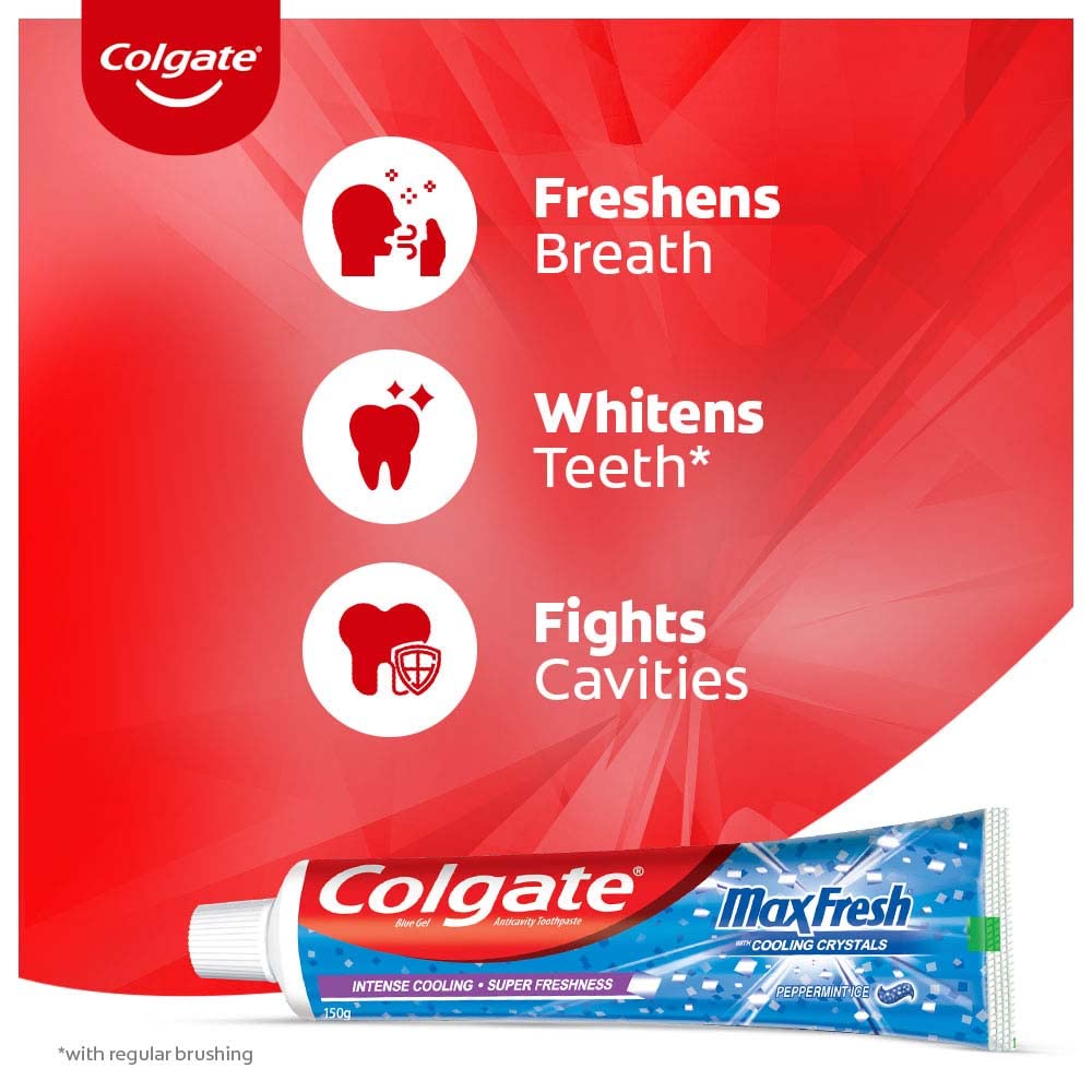 Colgate Maxfresh 80g Dental Hygiene Toothpaste Peppermint Ice (Blue Gel) – view 3