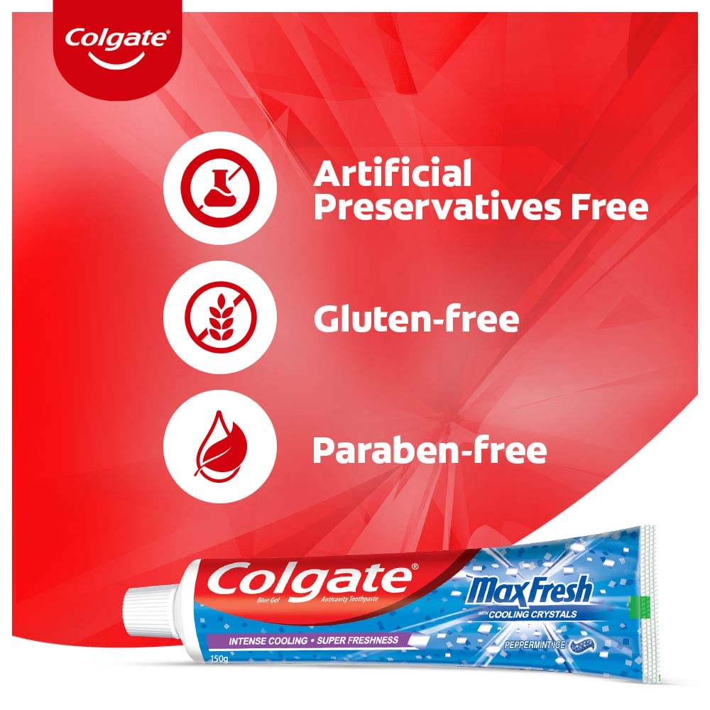 Colgate Maxfresh 80g Dental Hygiene Toothpaste Peppermint Ice (Blue Gel) – view 4