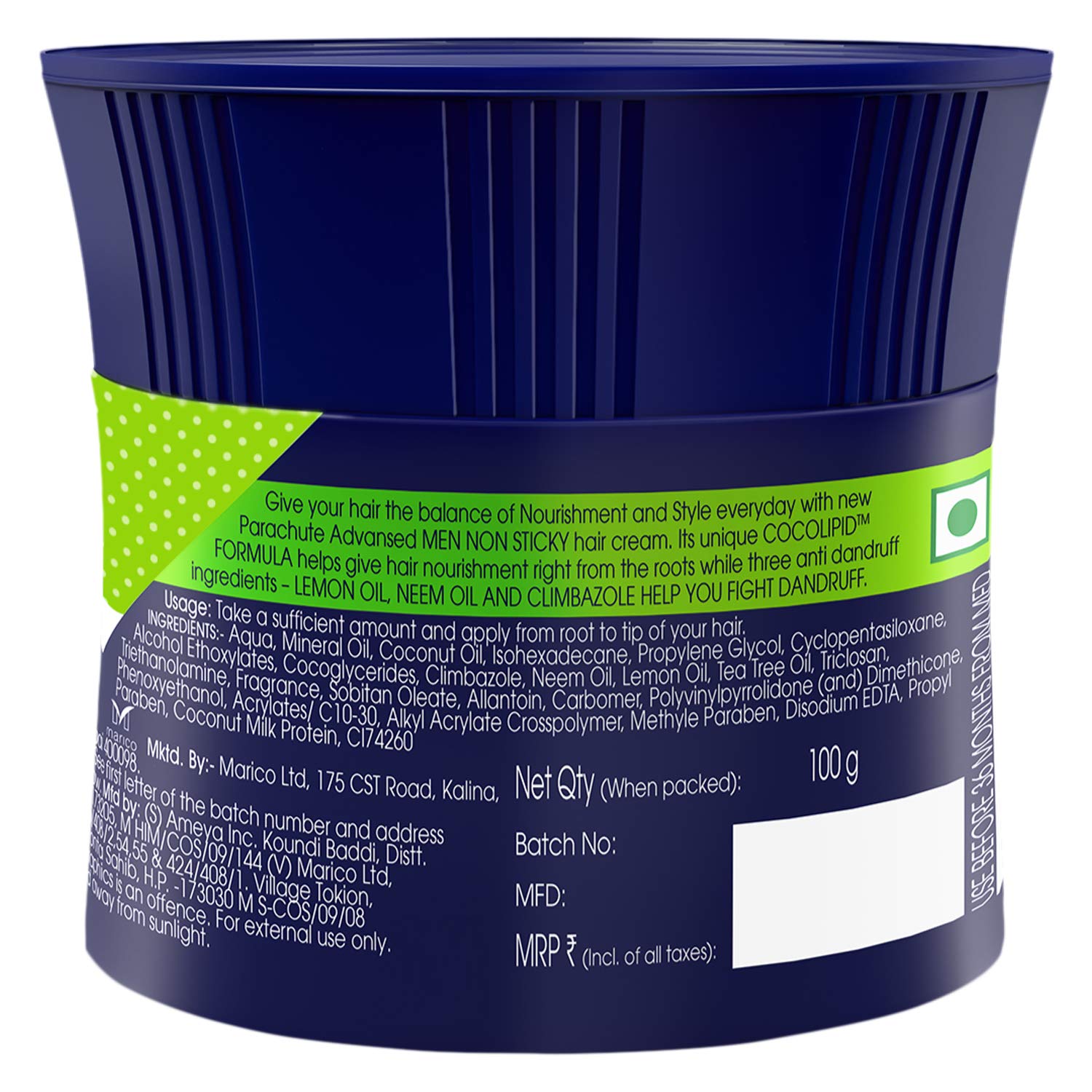 Parachute Advansed Hair Cream For Men, 100ml – view 7