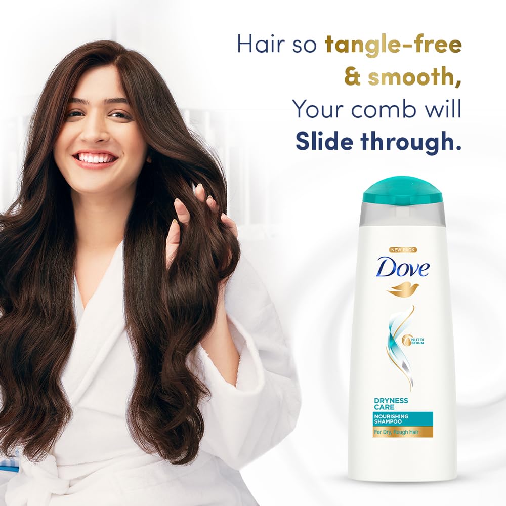 Dove Dryness Care Shampoo 340 ml, With Pro-Moisture Complex for Dry Hair & Scalp, Gives Soft, Smooth, Damage Free Hair - Daily Shampoo for Men & Women – view 4