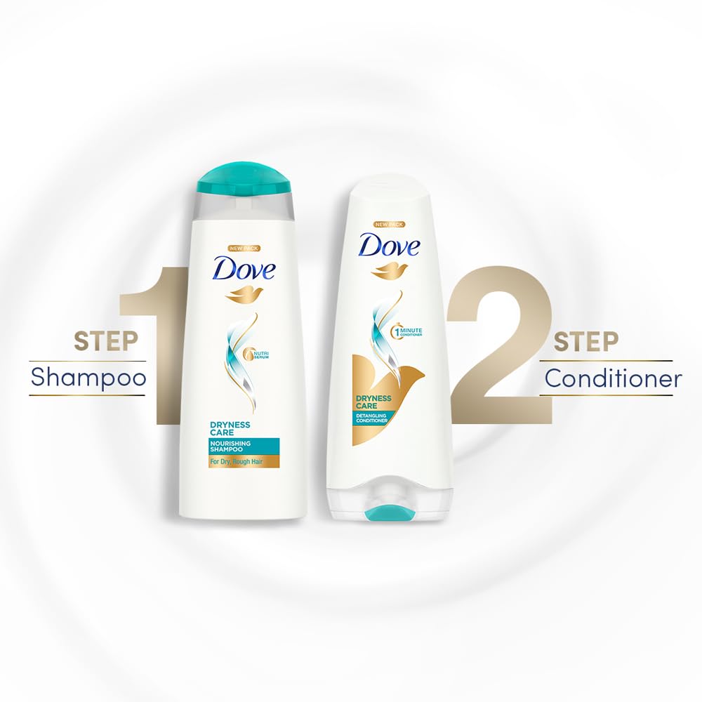 Dove Dryness Care Shampoo 340 ml, With Pro-Moisture Complex for Dry Hair & Scalp, Gives Soft, Smooth, Damage Free Hair - Daily Shampoo for Men & Women – view 6