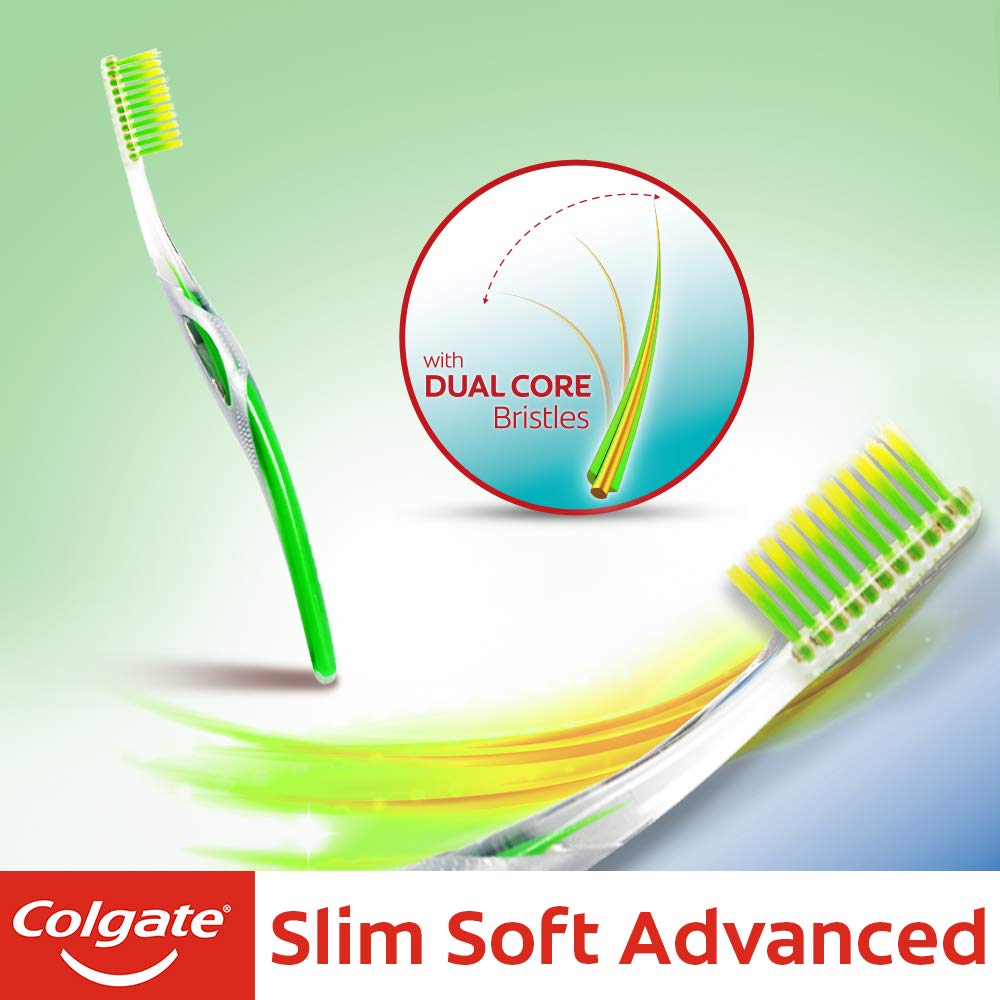 Colgate Visible White O2, Teeth Whitening Toothpaste, Peppermint Sparkle, 50g & Colgate Slim Soft Advanced Toothbrush - 1 Piece (Ultra Soft) – view 7