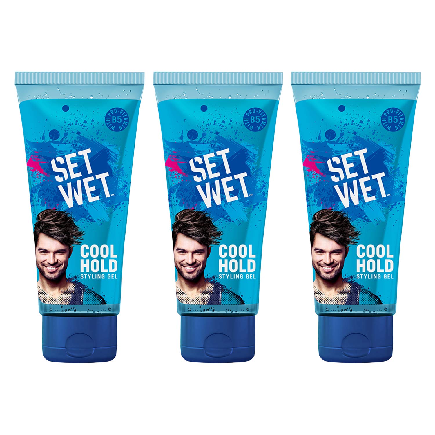 Pack of three Set Wet men's hair gel tubes