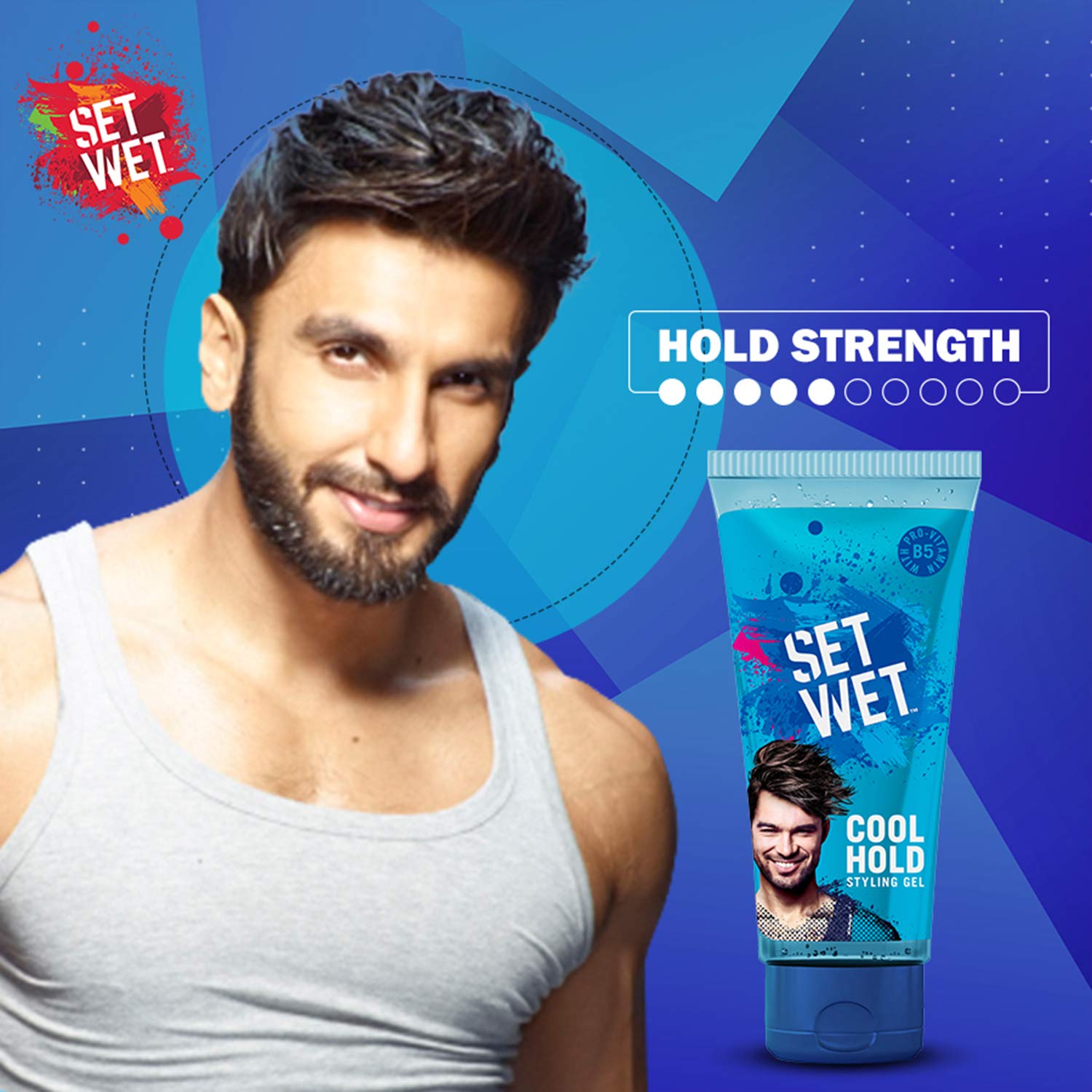 Set Wet Daily Hair Styling Gel for Men Cool Hold, Alcohol Free, Pro Vitamin B5, Medium Hold , Tube 100 ml ( Pack of 3) – view 4