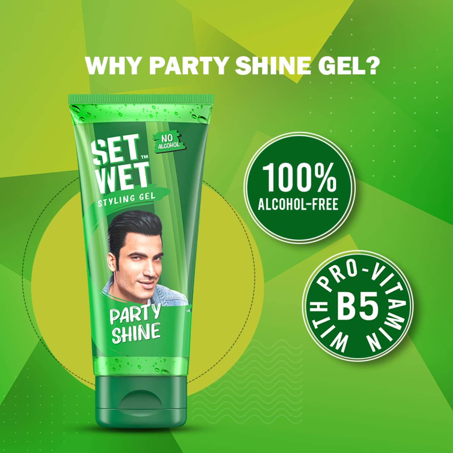 Set Wet Styling Hair Gel for Men - Party Shine, 50gm – view 3