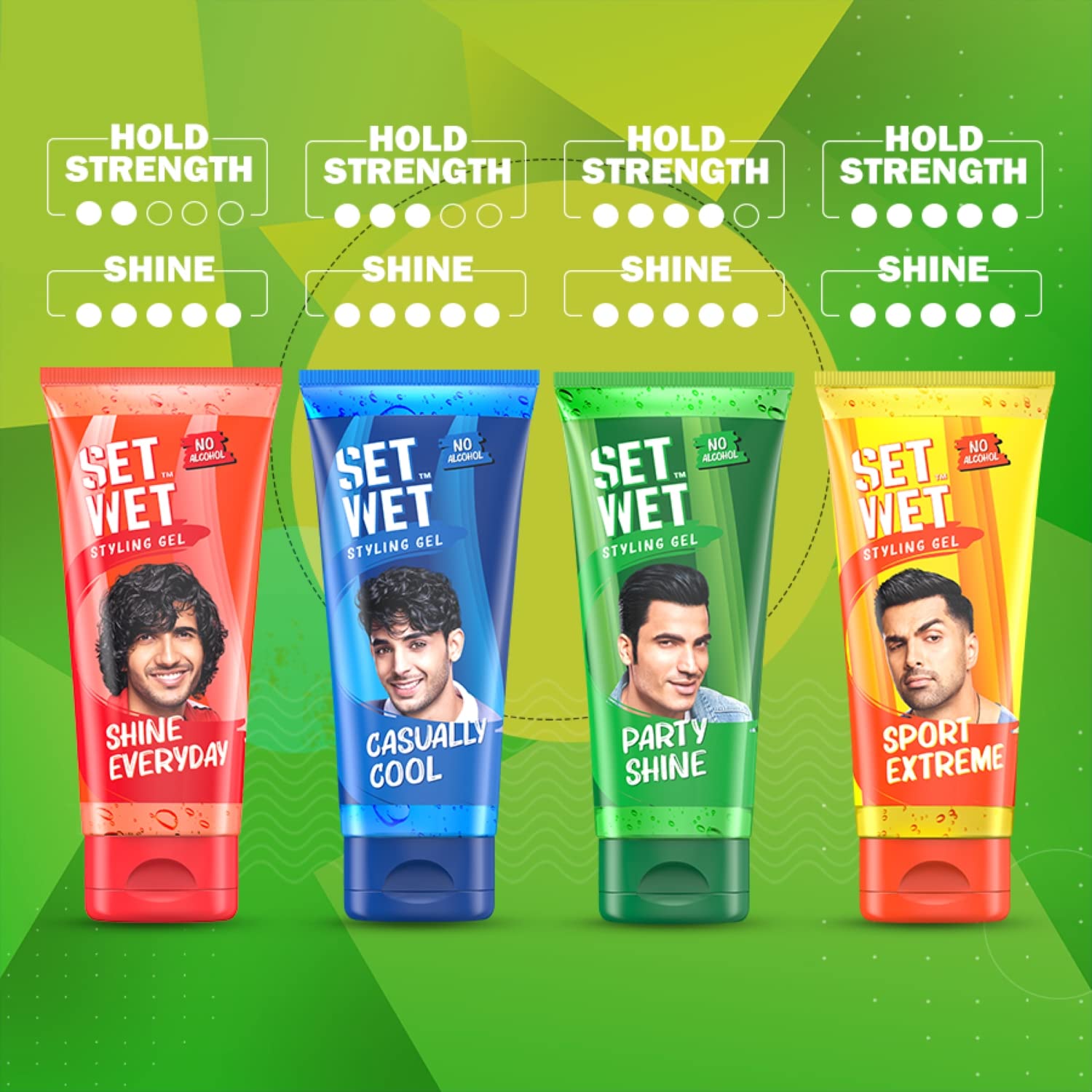 Set Wet Styling Hair Gel for Men - Party Shine, 50gm – view 8