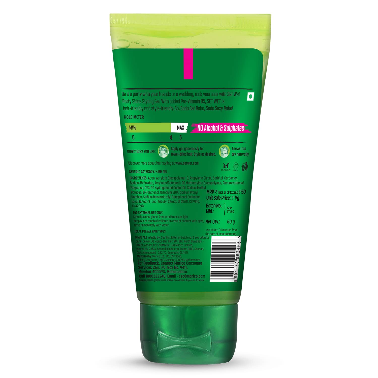 Set Wet Styling Hair Gel for Men - Party Shine, 50gm – view 9