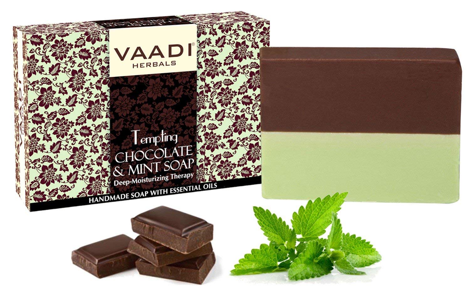 Vaadi Herbals Tempting Chocolate and Mint Soap, Deep Moisturising Therapy, 75g – view 2