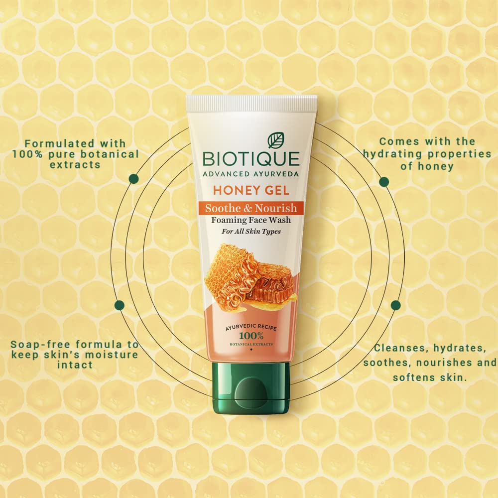 Biotique Honey Gel Soothe & Nourish Foaming Face wash – view 4