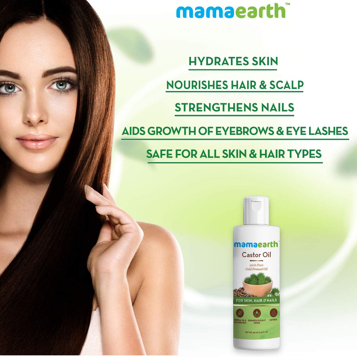 Mamaearth 100% Pure Castor Oil, Cold Pressed, To Support Hair Growth, Good Skin And Strong Nails, 150 Ml – view 2