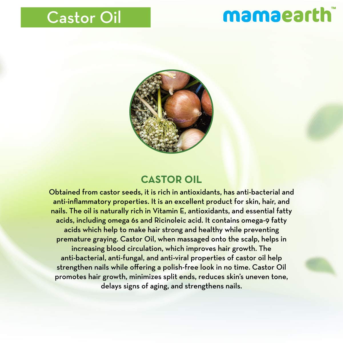 Mamaearth 100% Pure Castor Oil, Cold Pressed, To Support Hair Growth, Good Skin And Strong Nails, 150 Ml – view 3