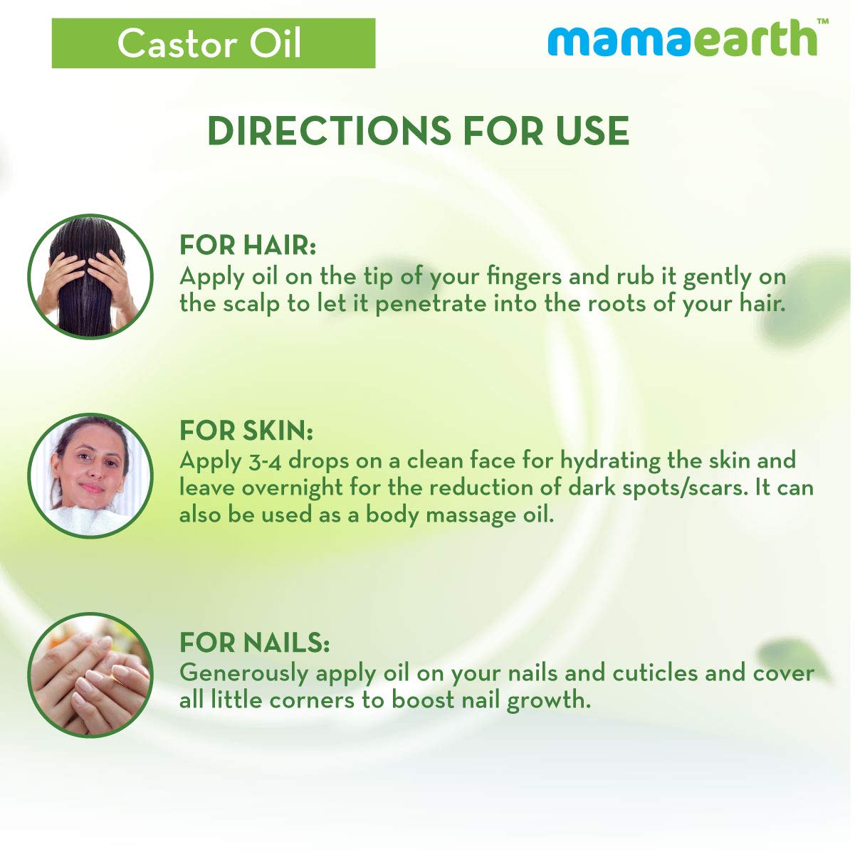 Mamaearth 100% Pure Castor Oil, Cold Pressed, To Support Hair Growth, Good Skin And Strong Nails, 150 Ml – view 6