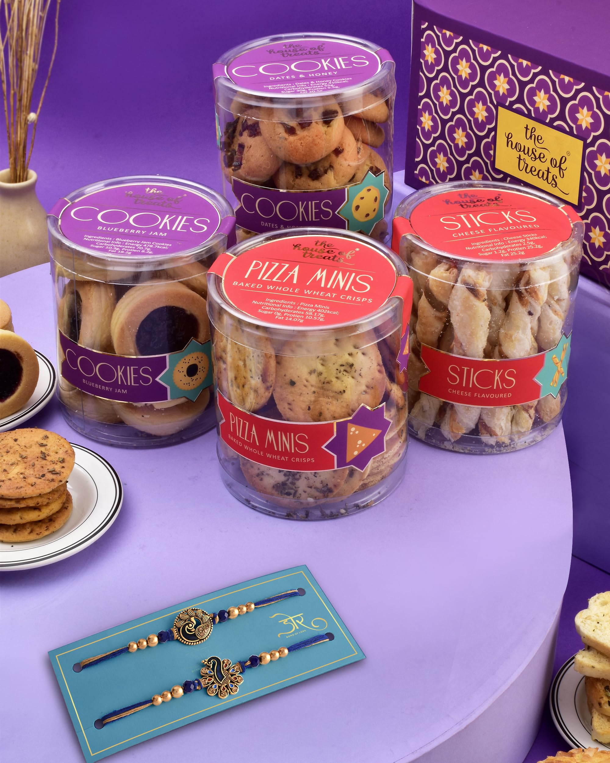 Rakhi Gift Hamper For Brother Rakhi For Brother Set Of 2 Chocolate Cookie Chips And Snacks Rakhi Hamper Rakhi Combo Cheese Sticks Blueberry Honey Cookie Blue Tokai Rakhi Set Of 2