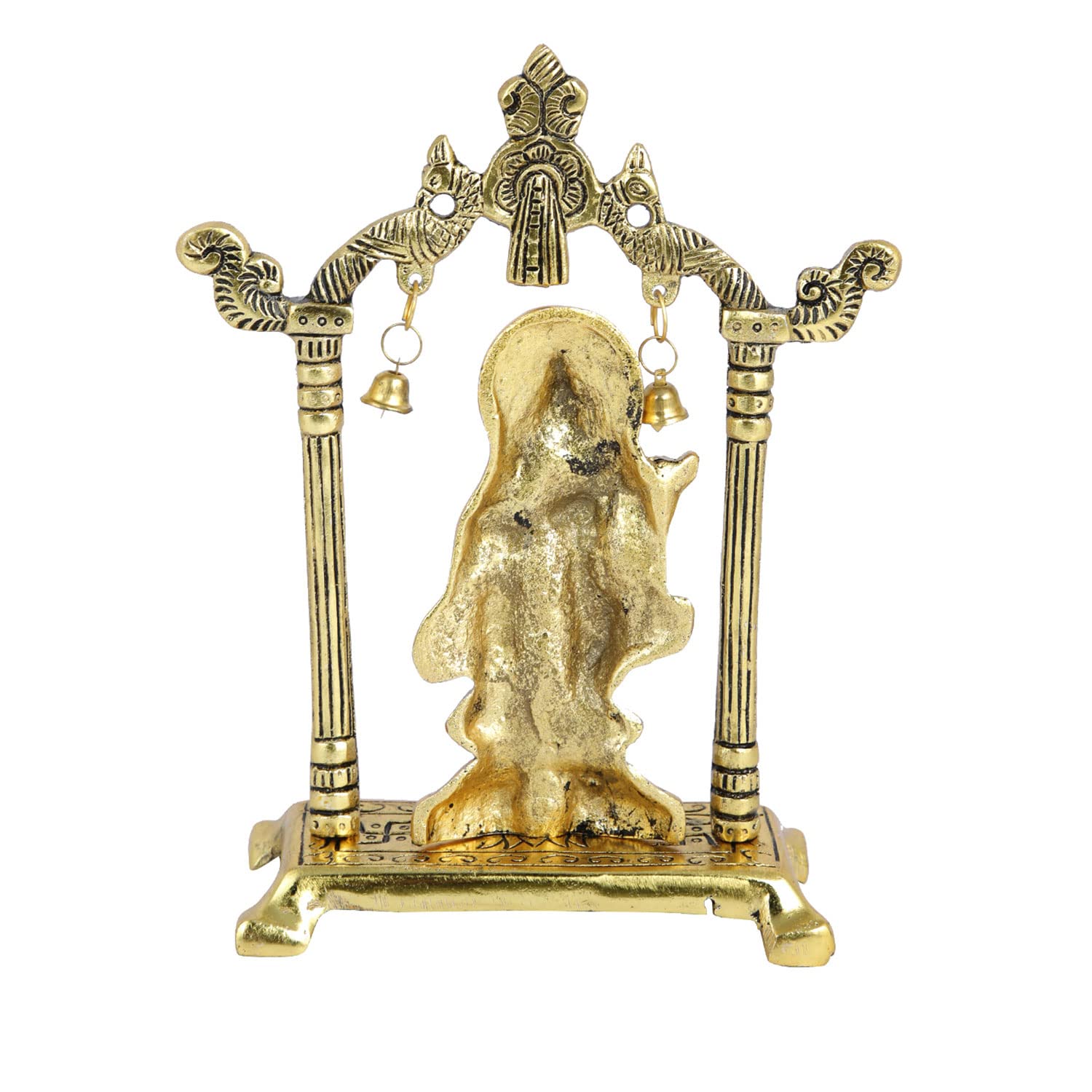 Collectible India Metal Gold Plated Radha Krishna Idol Sculpture Statue Figurine Decorative Showpiece for Janmashtami Home Decoration Temple and Gift (Size 7 x 5 Inches) (1 Pieces) – view 5