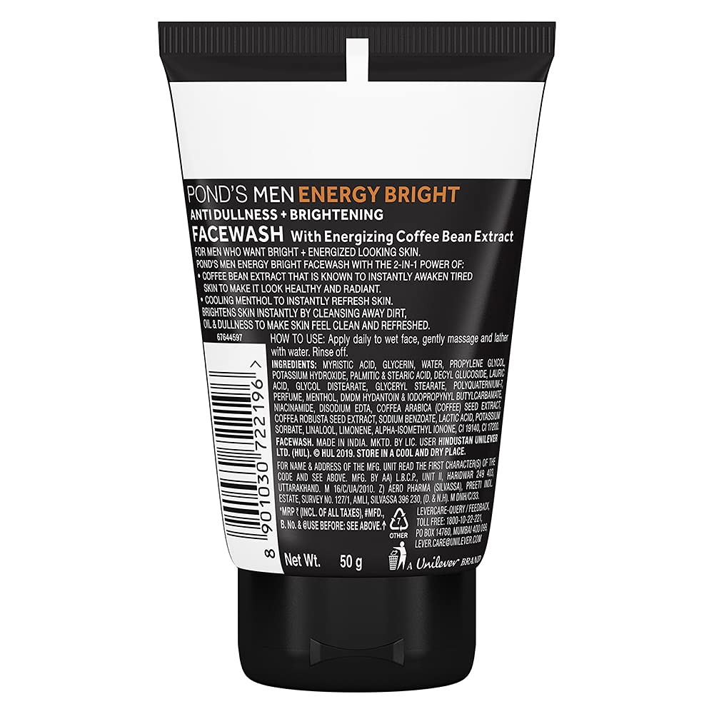 Pond's Men Energy Bright Anti-Dullness Facewash With Coffee Bean, 50 g – view 2