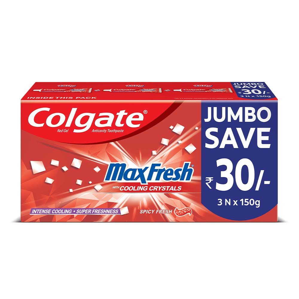 Colgate Max Fresh red gel toothpaste tube 450g saver pack